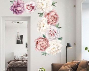 A set of 8 Peony Blossom Removable Stickers A set of 8 Peony Blossom Removable Stickers